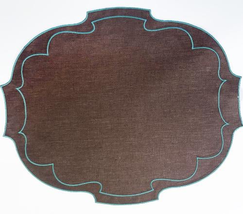 مفرش صحون لنين - بني -  مغطى بطبقة عازلة