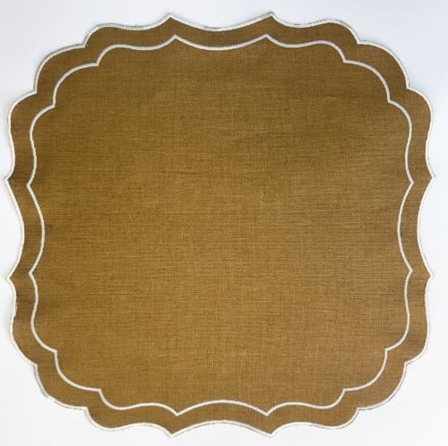 مفرش صحون لنين - بني -  مغطى بطبقة عازلة