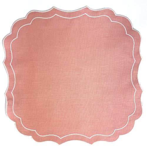 مفرش صحون لنين - وردي -  مغطى بطبقة عازلة