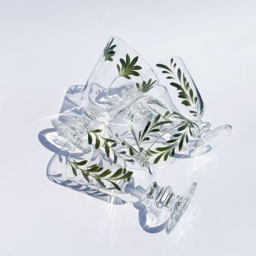 طقم كاسات - ورق شجر