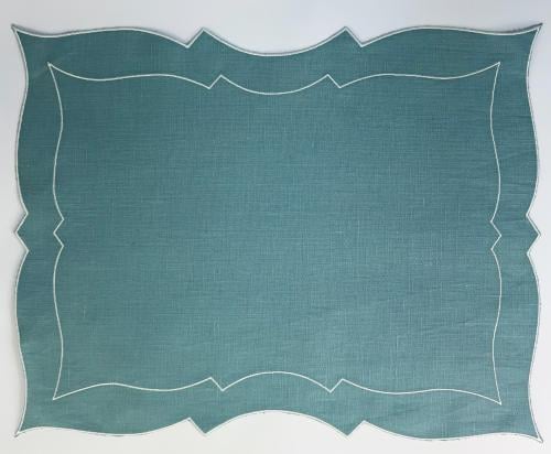 مفرش صحون لنين - أزرق - مغطى بطبقة عازلة