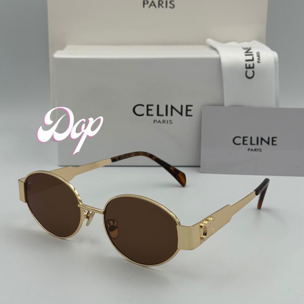 نظارة سيليN ذهبي كامل عدسة بني تايقر