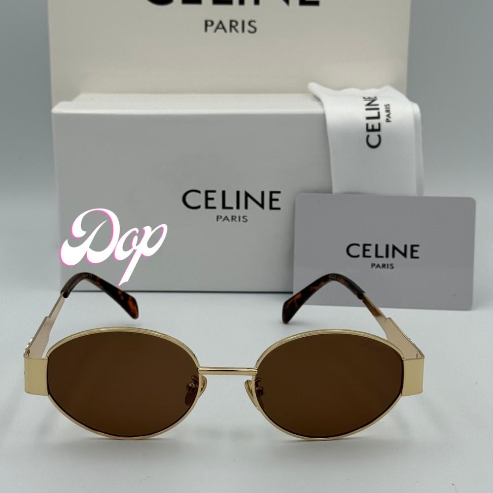 نظارة سيليN ذهبي كامل عدسة بني تايقر