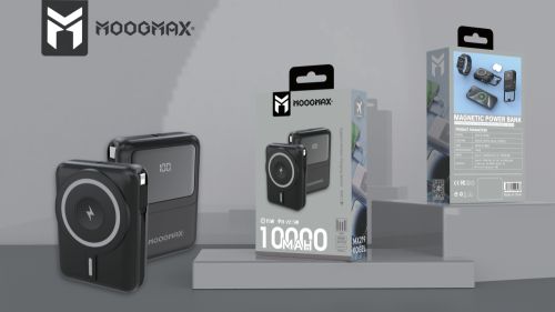 شاحن متنقل وايرلس و كيبل 10000mAh شركة MOOGMAX