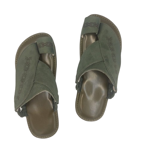 نعال شرقي مطرز شمواه - اللون زيتي