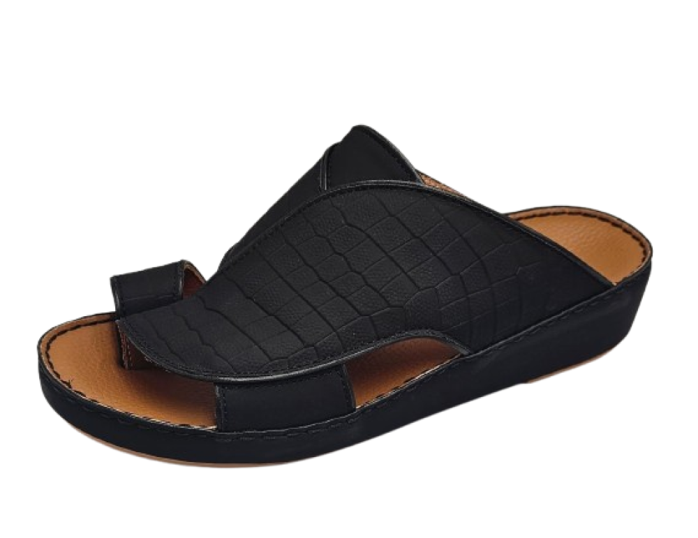 نعال جلد تمساح اسود