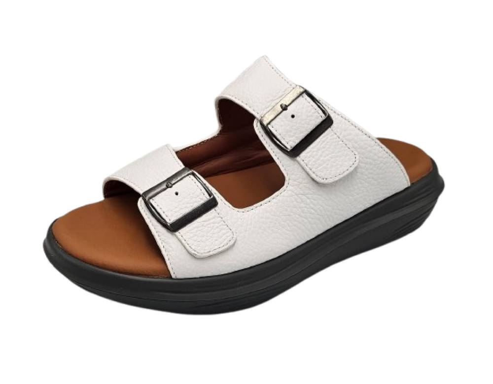 نعال تقنية سويسري طبي - أبيض أرضية بني فاتح