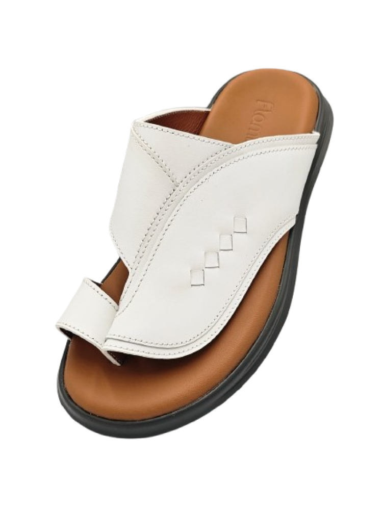 نعال تقنية سويسري طبي - أبيض أرضية بني فاتح