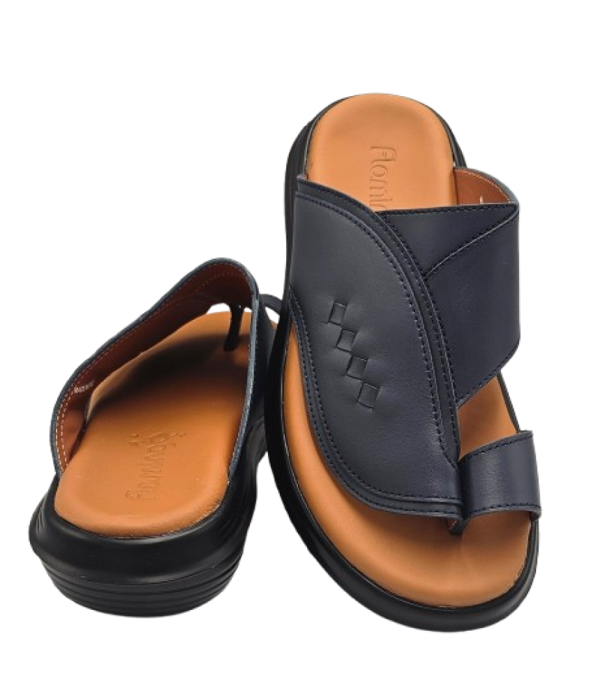 نعال تقنية سويسري طبي - كحلي  أرضية بني فاتح