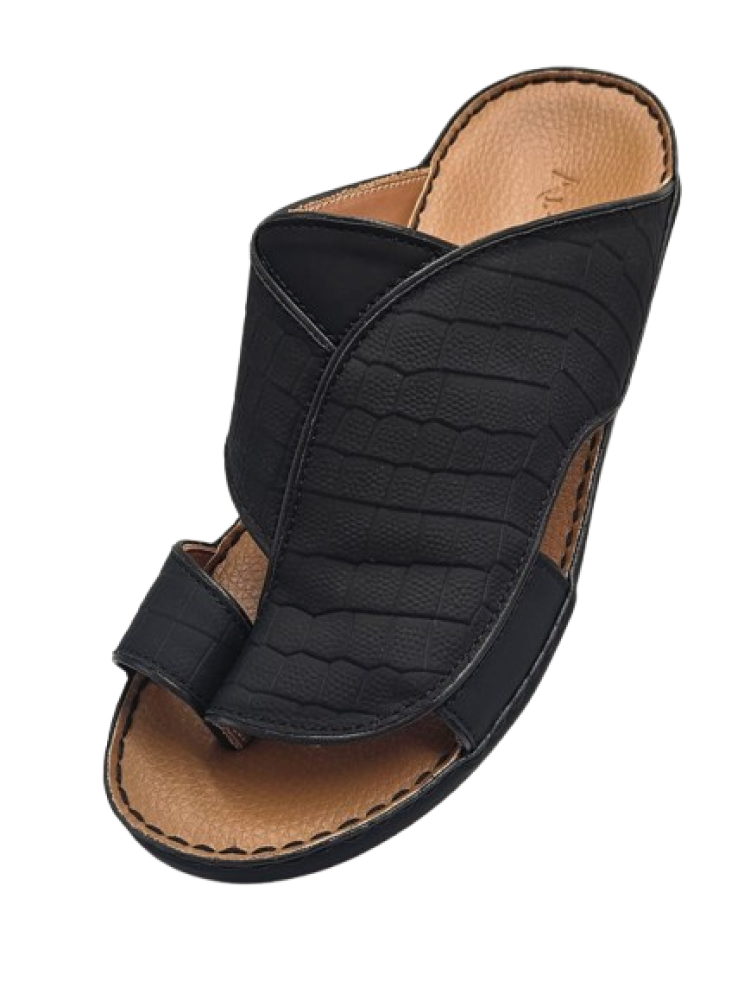 نعال جلد تمساح اسود