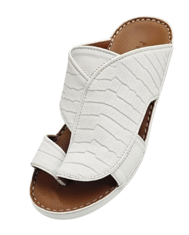 نعال جلد تمساح ابيض