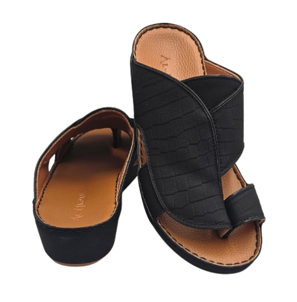 نعال جلد تمساح اسود