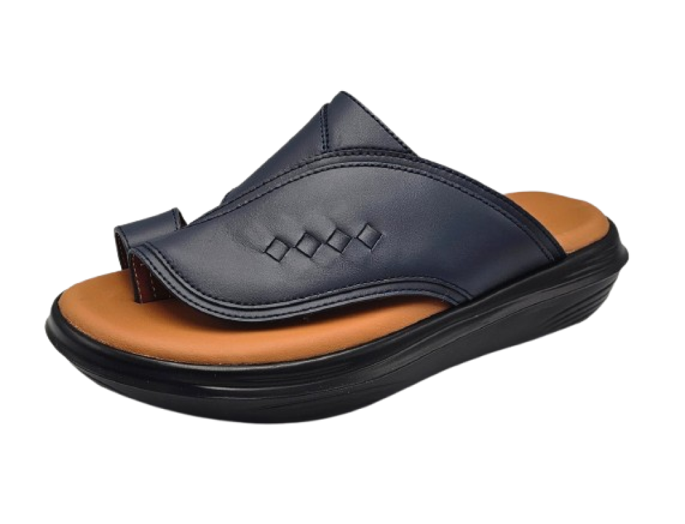 نعال تقنية سويسري طبي - كحلي  أرضية بني فاتح