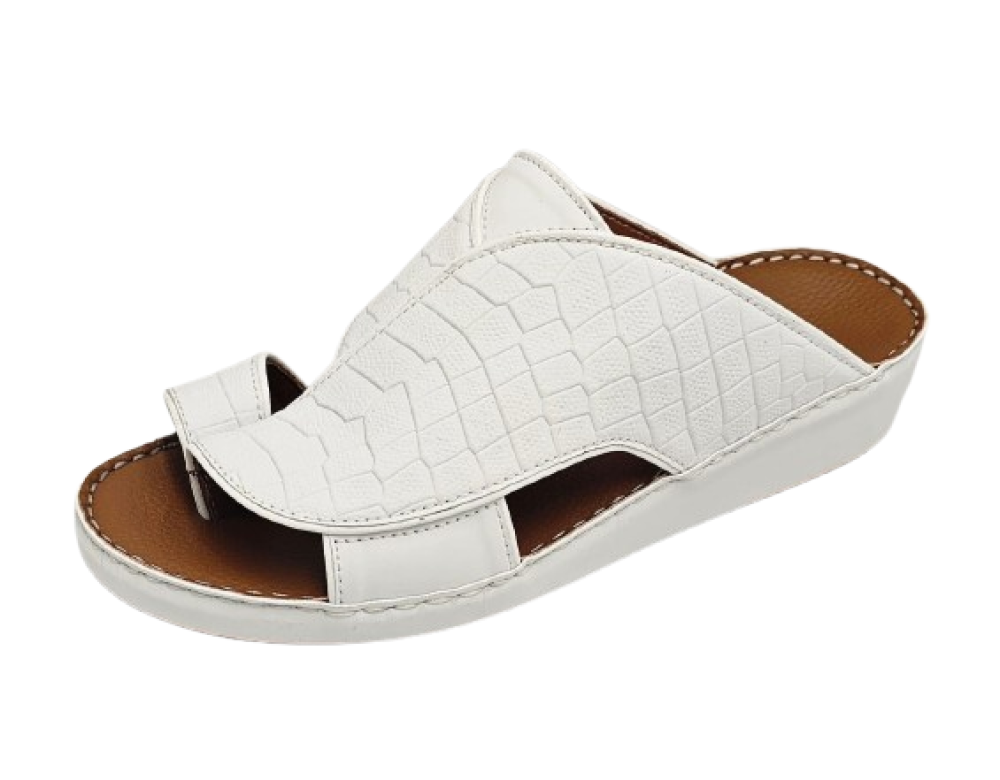 نعال جلد تمساح ابيض