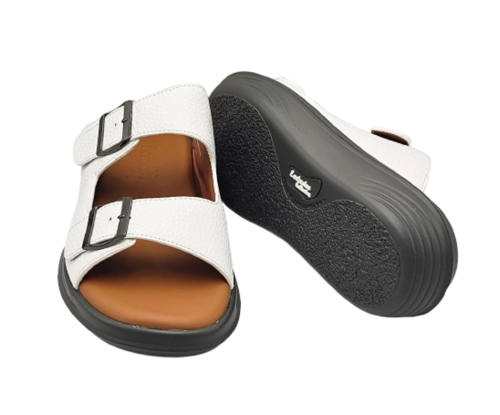 نعال تقنية سويسري طبي - أبيض أرضية بني فاتح