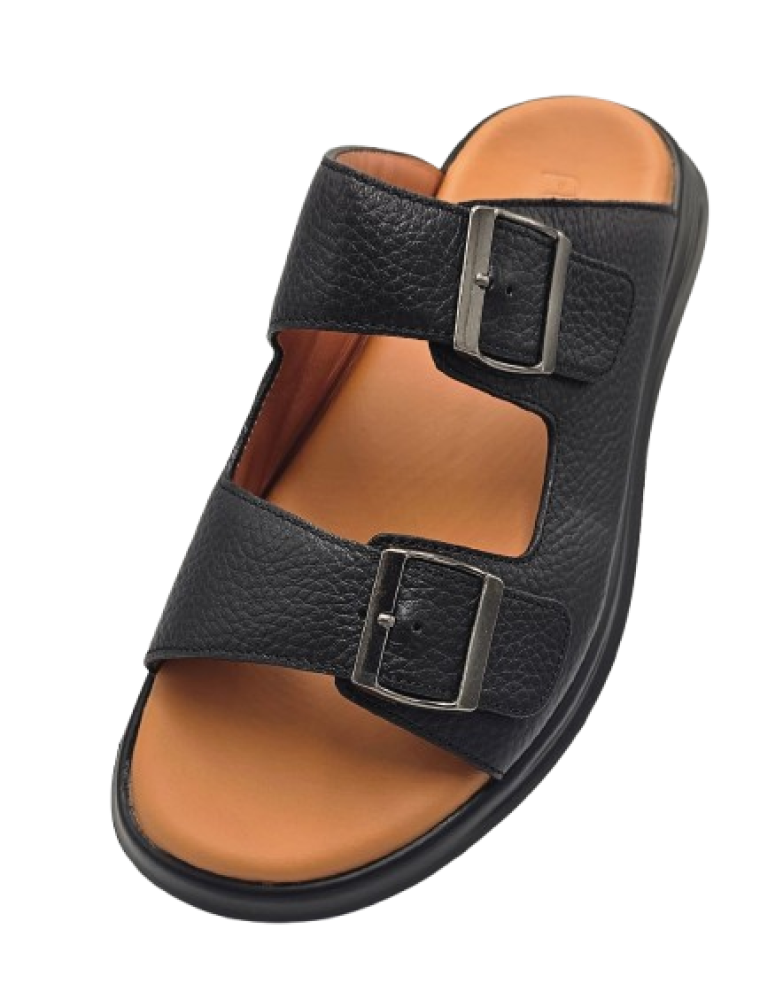 نعال تقنية سويسري طبي - أسود أرضية بني فاتح