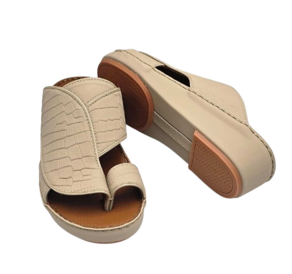 نعال جلد تمساح بيج