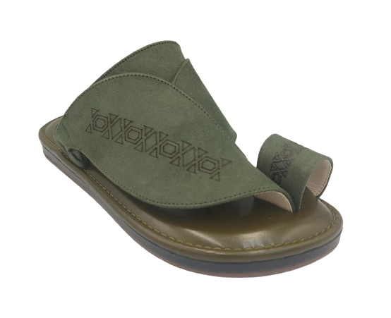 نعال شرقي مطرز شمواه - اللون زيتي