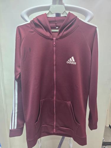 جاكيت اديداس عنابي قبعة رجالي - نسائي