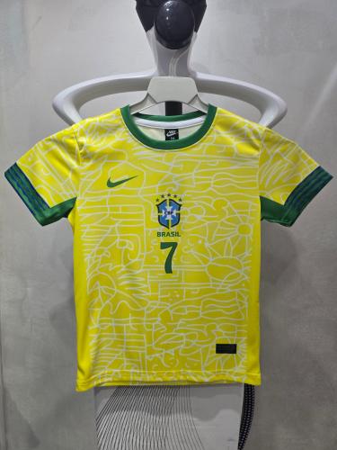 طقم منتخب البرازيل 2026 رقم 7 شبابي