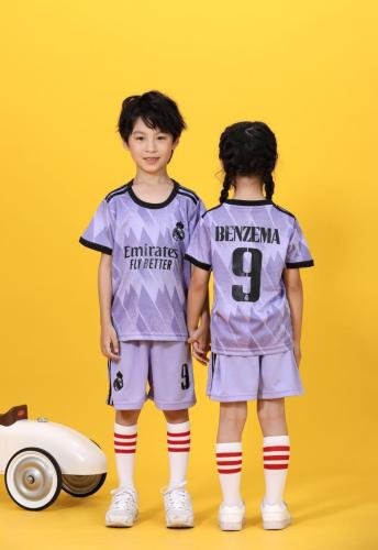 طقم نادي ريال مدريد بنفسجي اطفال رقم 9 صيني