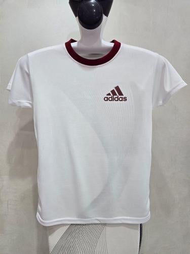 تيشيرت اديداس ابيض عنابي رجالي - نسائي