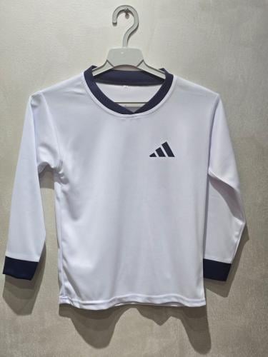 تيشرت اديداس ابيض كحلي كم طويل شبابي