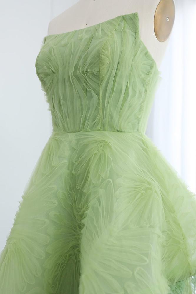 فستان سهرة فخم طويل منفوش أخضر