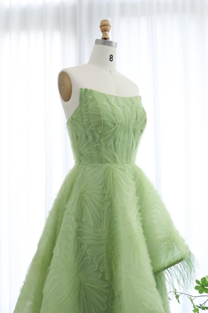 فستان سهرة فخم طويل منفوش أخضر