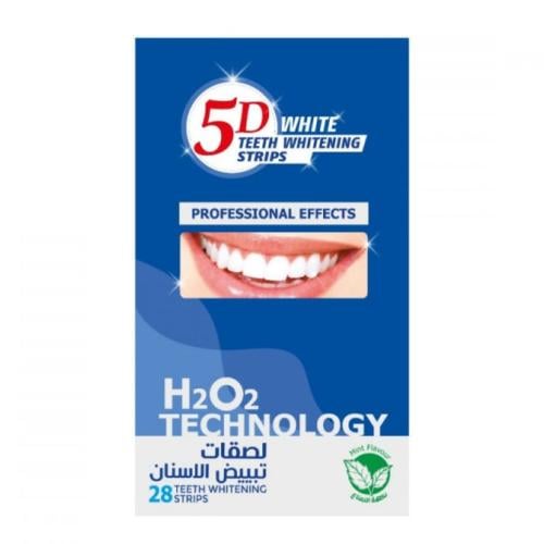لصقات تبييض الأسنان 5D White بنكهة النعناع 28 لصقة