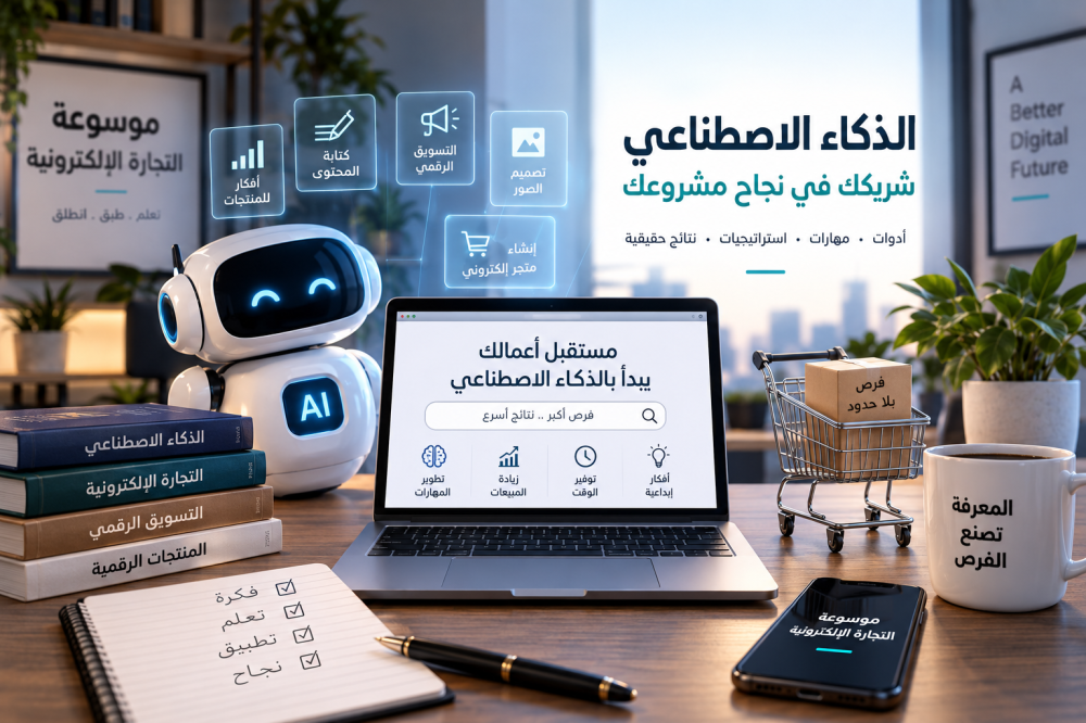 الذكاء الاصطناعي للمبتدئين | دليل شامل للتجارة الإلكترونية والعمل