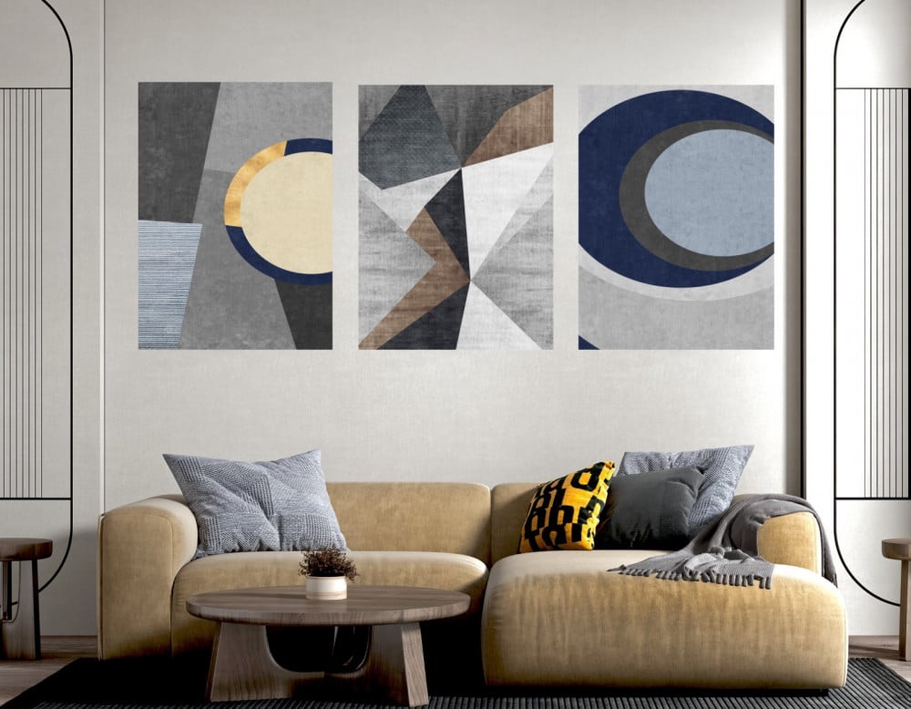 لوحات ثلاثيه مخفضه فن تجريدي