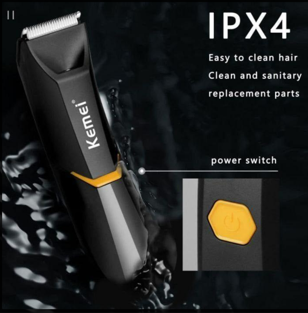 ماكينة حلاقة الجسم Kemei-KM3208 الاحترافية القابله لإعادة الشحن و المقاومه للماء مع إضاءة LED