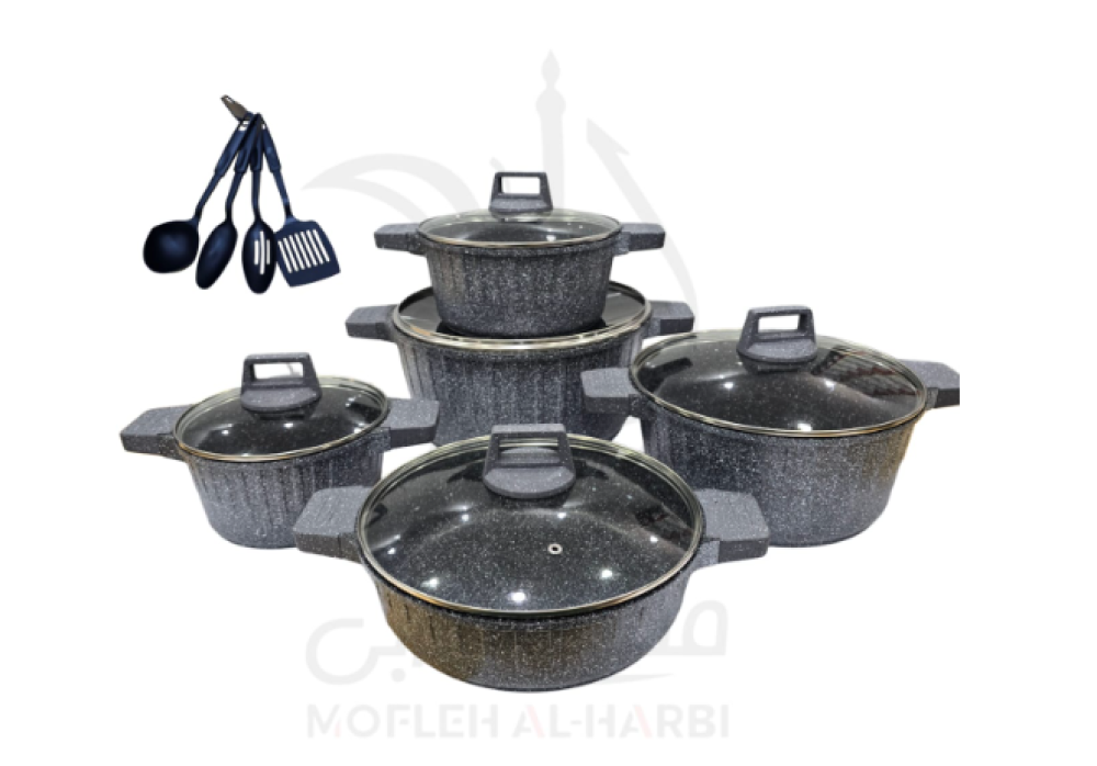 طقم قدور جرانيت الاصلي 14قطعة ب لونين مختلفين