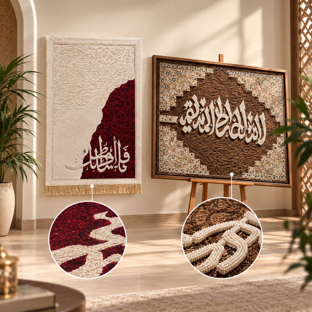 الفرق بين الخط العربي المطبوع والمنقوش على السجاد: أيهما أفخم؟
