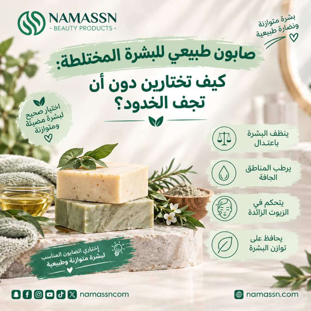 صابون طبيعي للبشرة المختلطة: كيف تختارين دون أن تجف الخدود؟