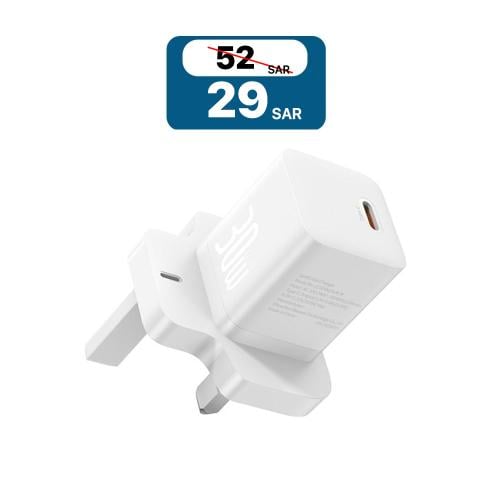 شاحن بيت GaN5 (بي دي - PD) 30 واط من (بيسوس) - ضما...