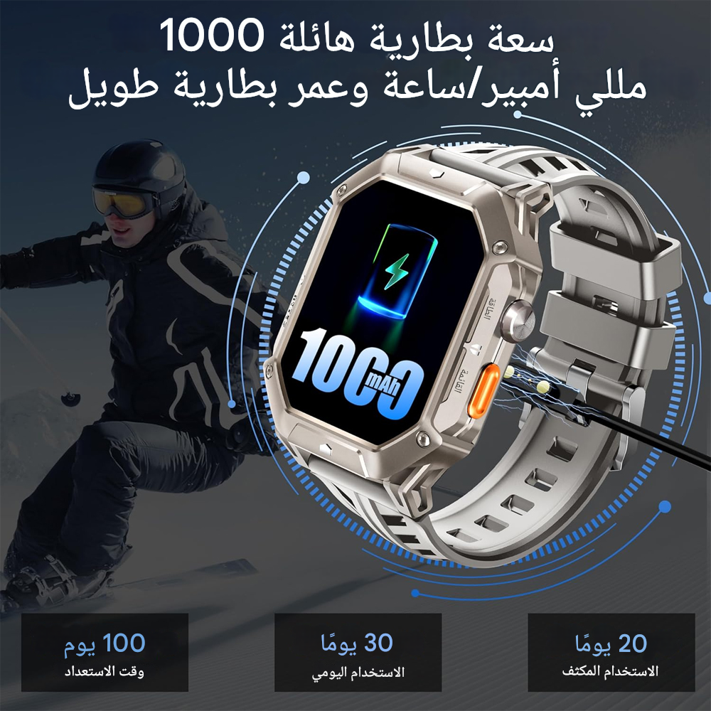 Octel Watch (Black) 2.13 Inch BT80 - 2 Years Warranty