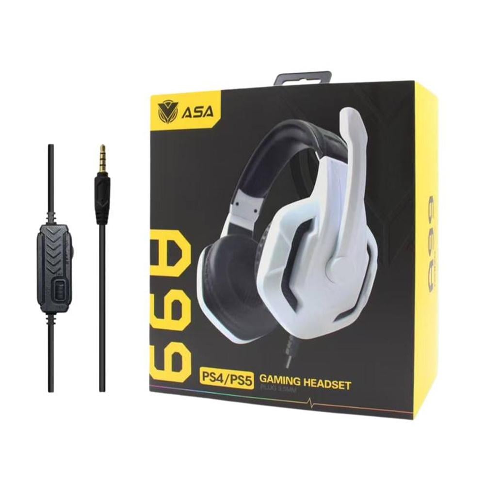 سماعة ألعاب (سلكي) A99 (أبيض) بلايستيشن 4/5 (ASA)