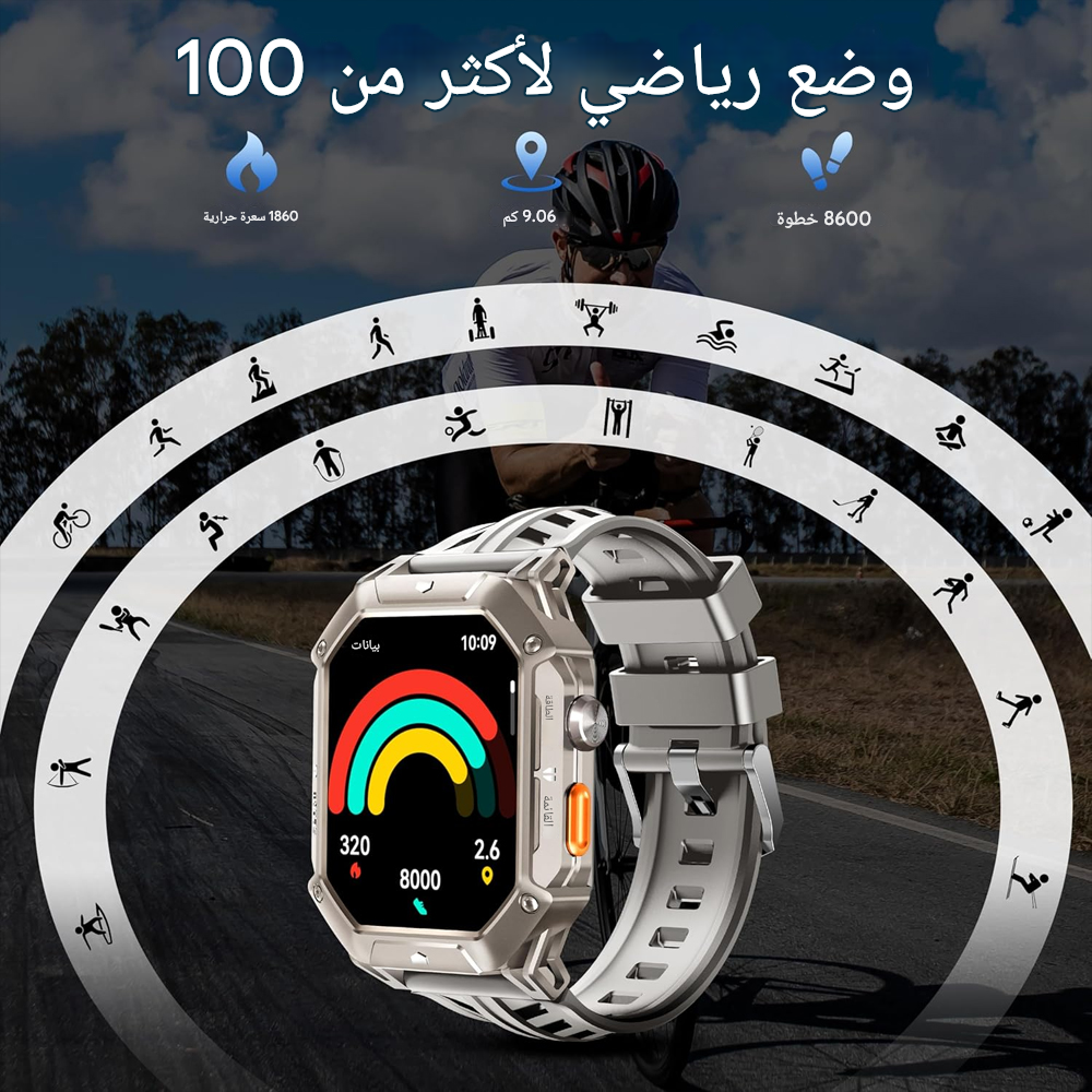 Octel Watch (Black) 2.13 Inch BT80 - 2 Years Warranty