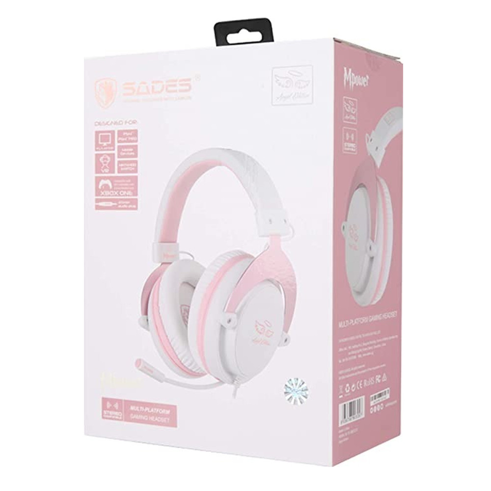 Sades gaming headset pink with warranty