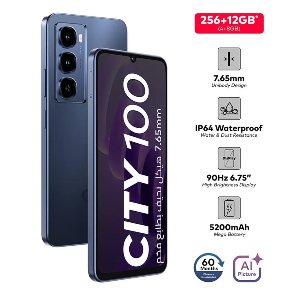 Itel City 100 (Blue) 256GB 12GB RAM 6.75" 4G Mobile Phone