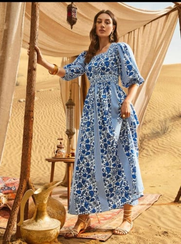 فستان عربي بطيات