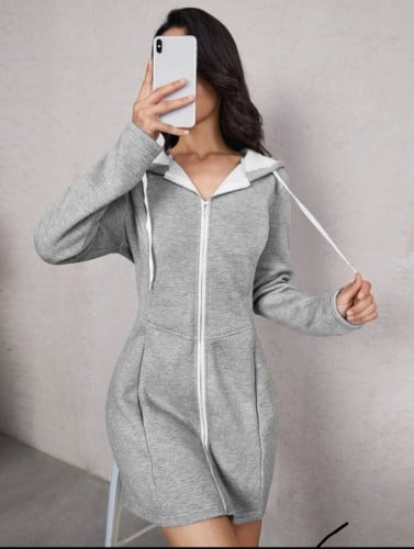 فستان قميص ثقيل برباط