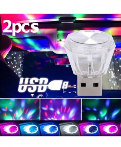 الإضاءة المحيطة USB سيارة 2 قطع
