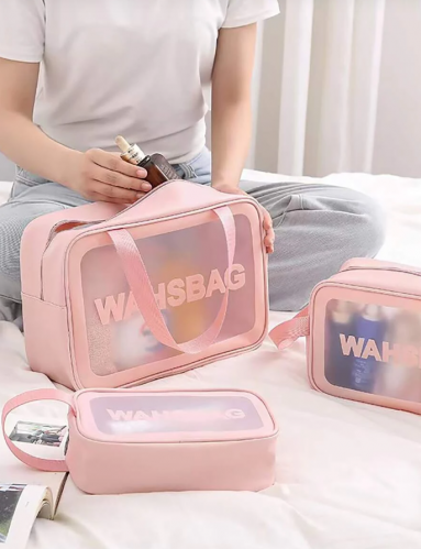 حقائب مكياج بطباعة أحرف قطعة واحدة