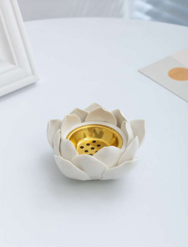 قطعة واحدة سراميك زهر اللوتس زهرة حامل شمعة الى منزل العلاج العطري زخارف مع مبخرة بخور