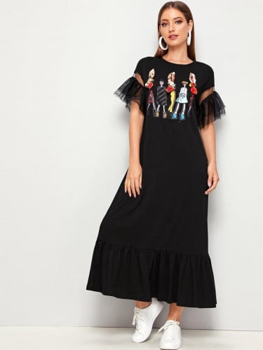 فستان اسود لطيف ومريح