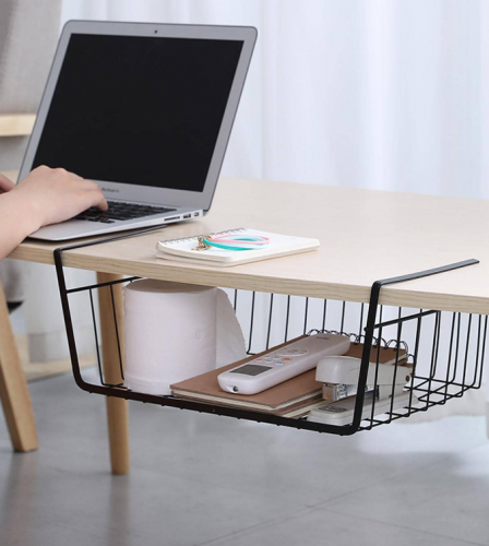 رف تخزين معلق أسلوب أساسي أسود مجوف تخزين حديد محمول الى استدام بيت 2 قطع