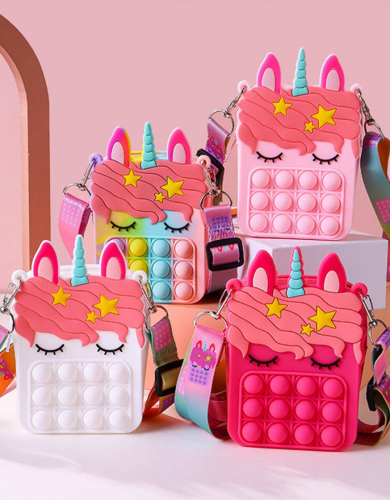 حقيبة ضغط الفقاعة بتصميم وحيد القرن فقاعة ضغط قطعة واحدة